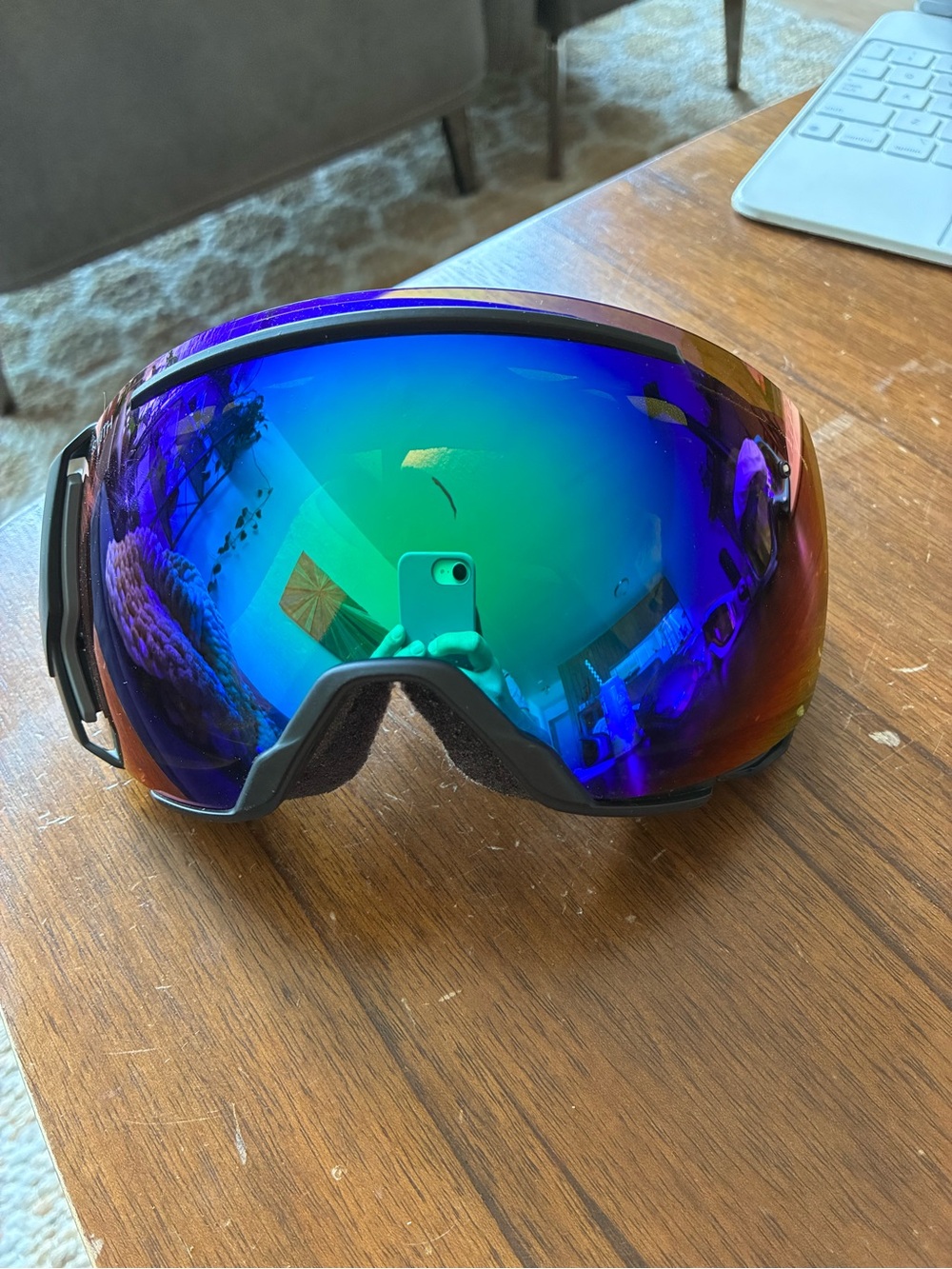 SMITH Blue Green Mirrored Snow Goggles